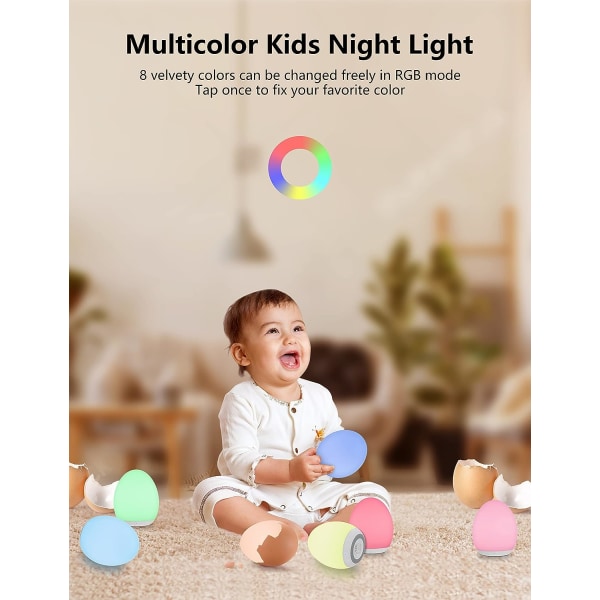 Nattlampa för barn, baby med färgskiftande & dimbar, Por