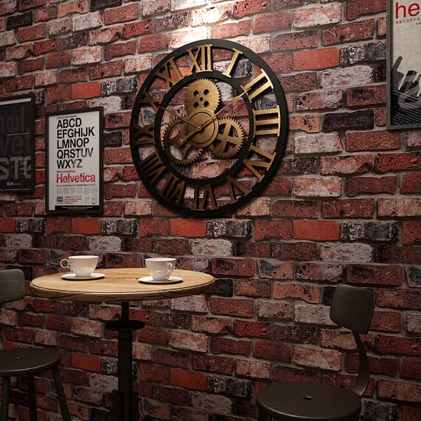 Kreativ Retro Väggklocka Mode Väggklocka Dekorativ Växel Livi