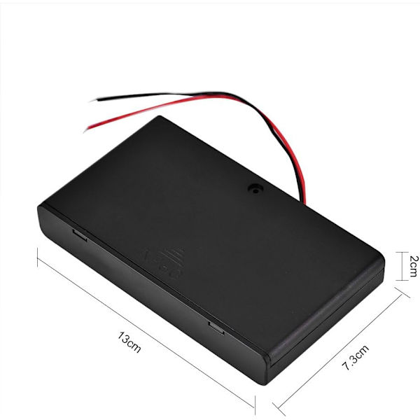 8 × AA Batterihållare, ABS Batteriförvaringslåda med strömbrytare DXGHC