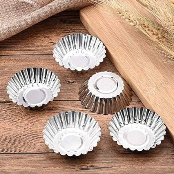 10 stk Rustfrit Stål Mini Tærte/Pieforme Genanvendelige Tartlet Cupcake Bageform til Tærter Bageværktøj Non Stick