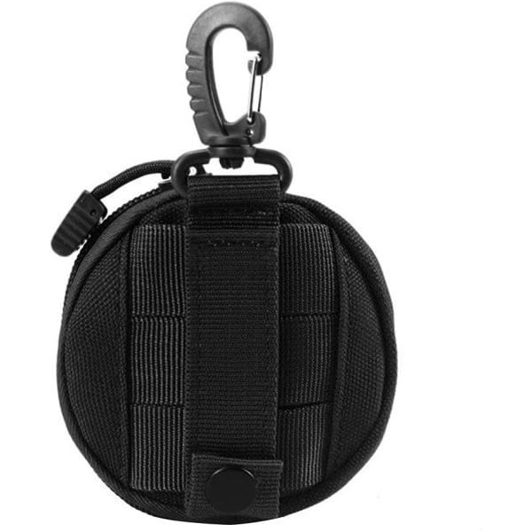 （Black）Tactical Bag Belt, Tactical Molle Pouch, Round Mini Coin P