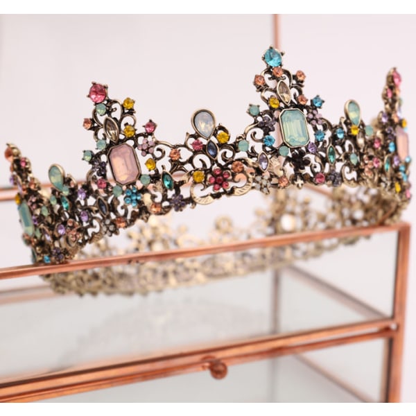 Juvelerad Barock Drottningkrona - Rhinestone Bröllopskrona och Dam