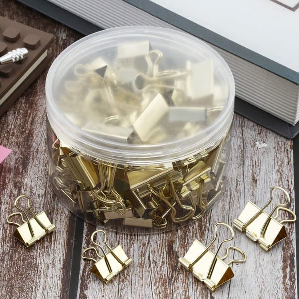 150 Stykker Papirclips Papirclips Assorterede Størrelser (Guld)