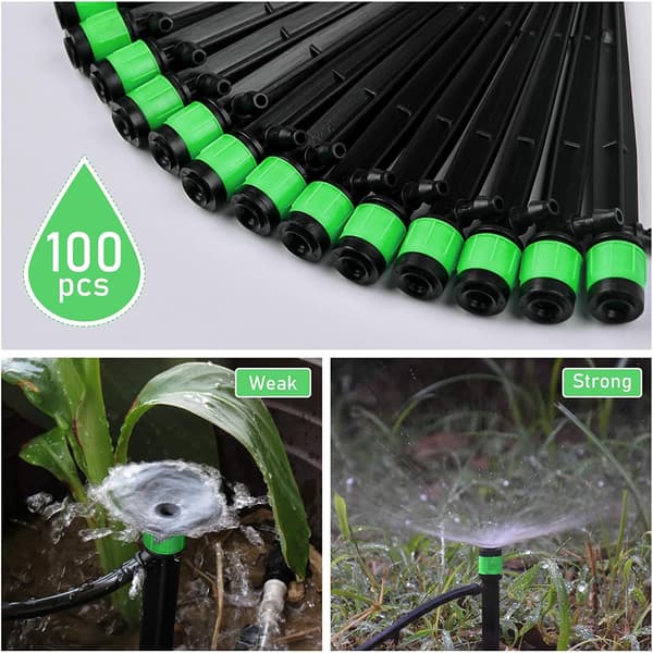 100-pack Bevattningsdroppar, 360 Grader Justerbar Mikrosprinkler