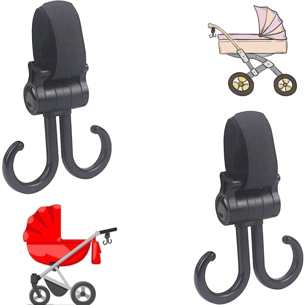 2-pack Buggy Clips Vagnklämmor Spjälsängskrokar Babyväska Klämmor, Vagnklämmor