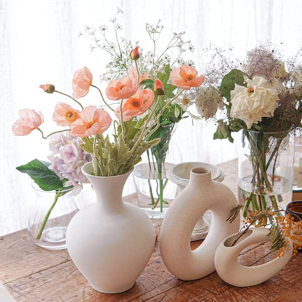 Kunstige Valmue Silkeblomster (3 Stilke) til Hjemmeindretning og Bryllup
