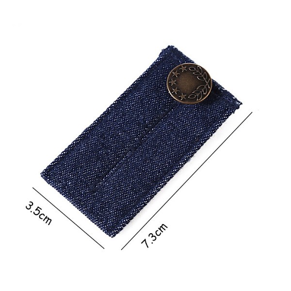 3-delt metall denim knappforlengelsesbelte, justerbar forlengelse