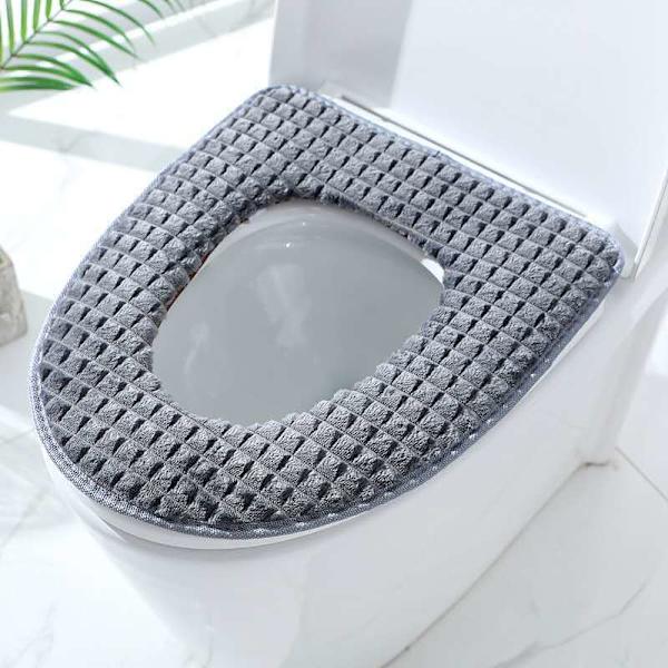 Pehmeä kylpyhuoneen wc-istuimen pehmuste harmaa - Wc-istuimen pehmuste