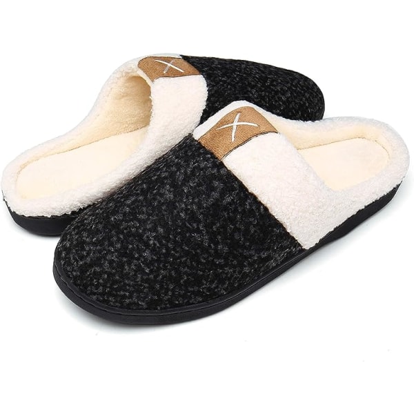 Männstofflor Minnesskum (Svart, 10-11) Komfort Fuzzy Plush Foder