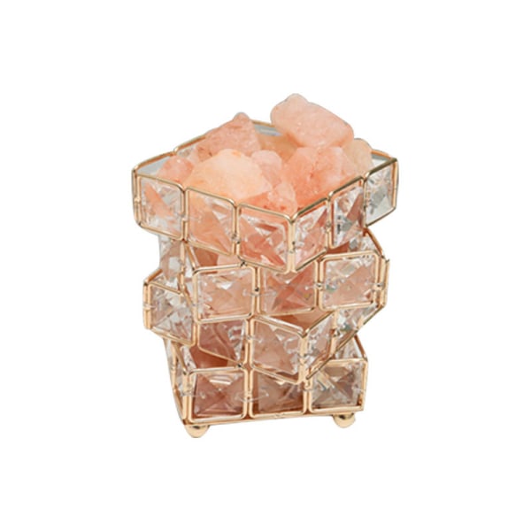 Rubikin kuutio nelikerroksinen kristallipöytävalaisin luonnonkristalli suola s