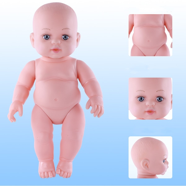 30 cm Mjuk Kropps Babydocka, Romper och Hatt Ingår, Torkbar Ar