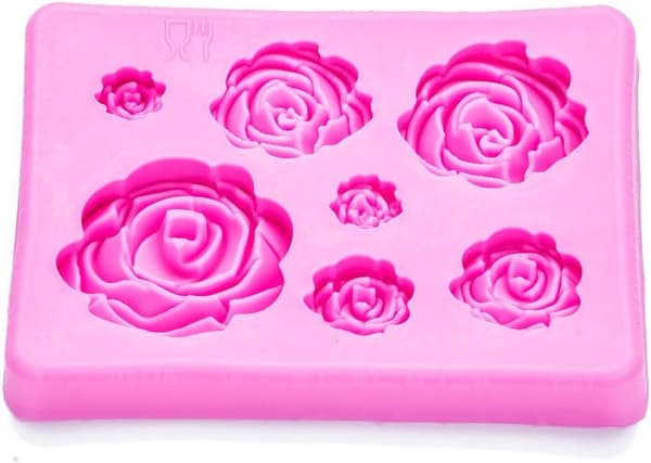 2 stk. Rose Blomster Silikonforme Kage Chokoladeform Bryllupskage