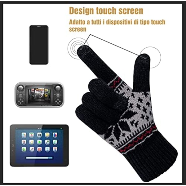2 Par Damvinter Touchscreen-Vantar Varma Stickade Termiska Vantar