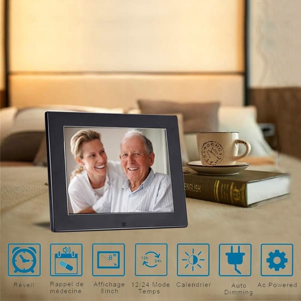 8\" LCD Digital Kalenderklocka med Datum, Kalenderklocka med Datum