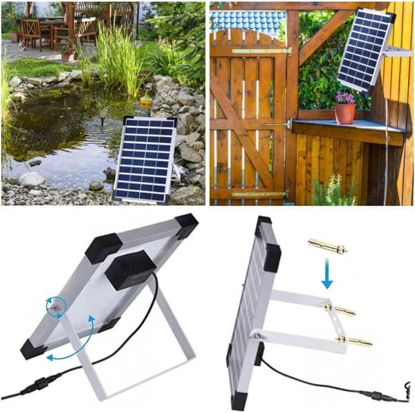 5W Solcellsfontän för Utomhus, Solcellsdammpump, Solcellsvattenpump för