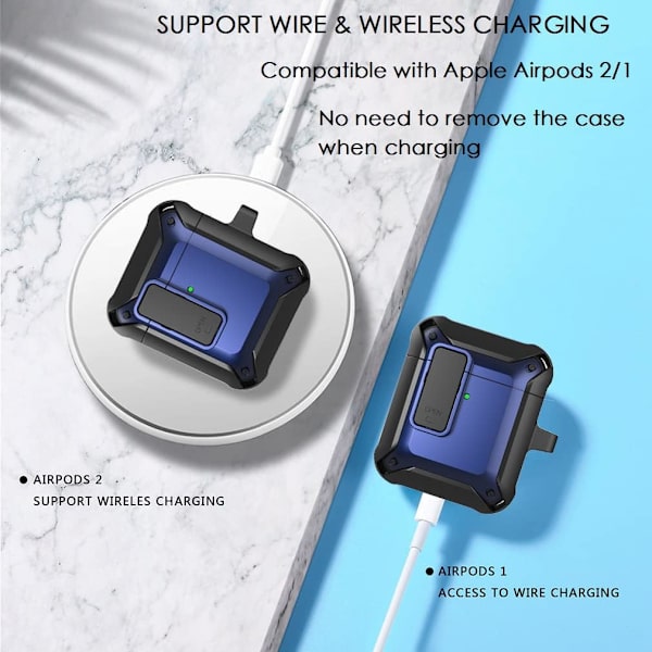 Airpods Case Cover, [Sikker Lås] AirPod Beskyttelsesetui Mænd Kvinder