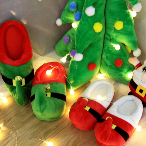 1 Par Jule-Tøfler Julemandskostume Tilbehør Blød S