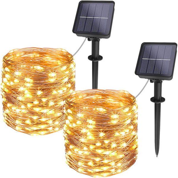 Varmt ljus Solcellsdriven utomhus ljusslinga, [Paket med DXGHC