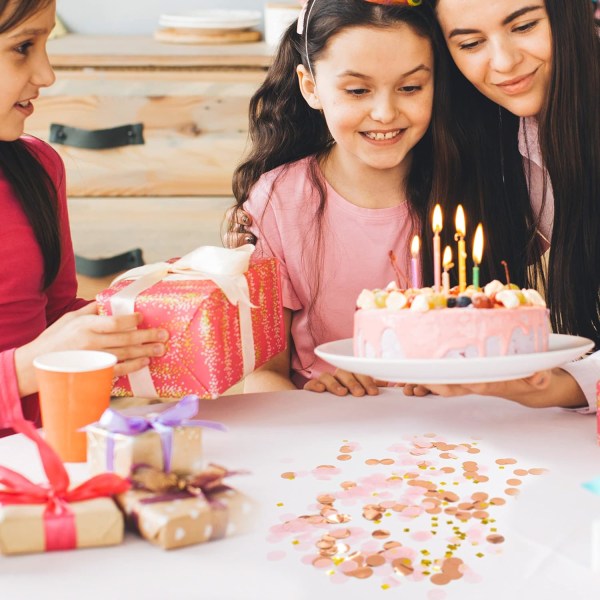 Runda konfetti dekorationer för födelsedag, bröllop, förlovning och fest