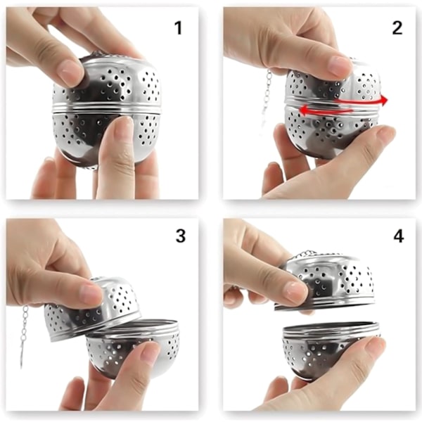 2 stycken rostfritt stål teinfuser, teinfuser, teinfuser Str