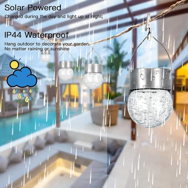 Hängande Solcellslampor Utomhus - 8-pack Sprickt Glas Dekoration