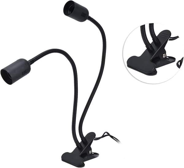 Boklamphållare, E27 LED-lampor med svanhals och mini