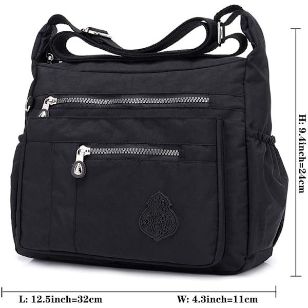 Crossbody taske til kvinder nylon vandtæt skuldertaske messenger taske lette lommebøger