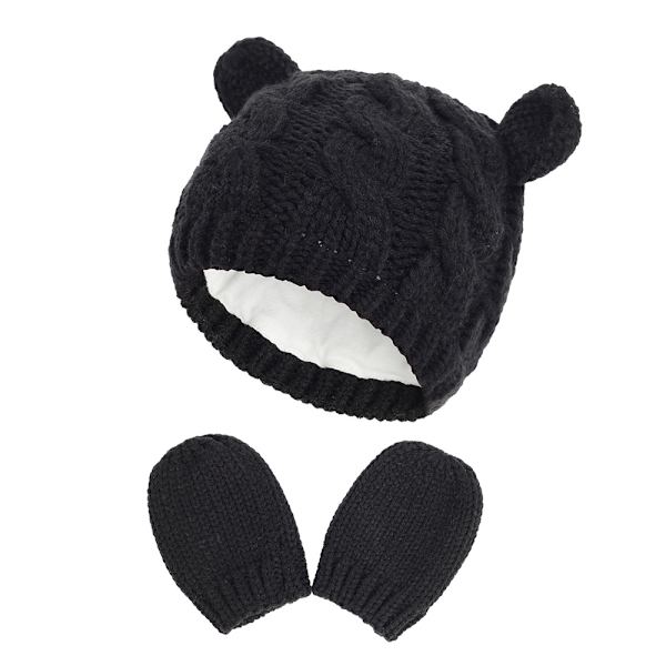 Vauvan Hattu ja Hanskat Tytölle ja Pojalle Beanie Set Neulotu Winter H DXGHC