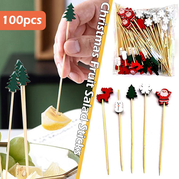 100 st jul-tandpetare Matpinnar Dessertbuffé Fruktsallad