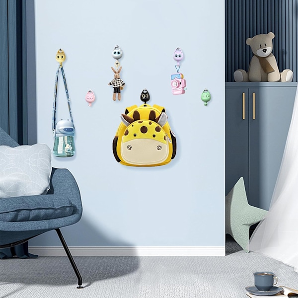 6 stycken kreativa självhäftande krokar, söta kattnyckelkrokar, självhäftande