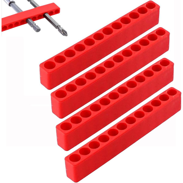5-pack 12-håls Bitshållare Bitsförvaringsremsa Hexskaft Skruvmejsel C