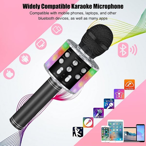 Trådløs Karaoke Mikrofon, Børne Karaoke Mikrofon med Dans
