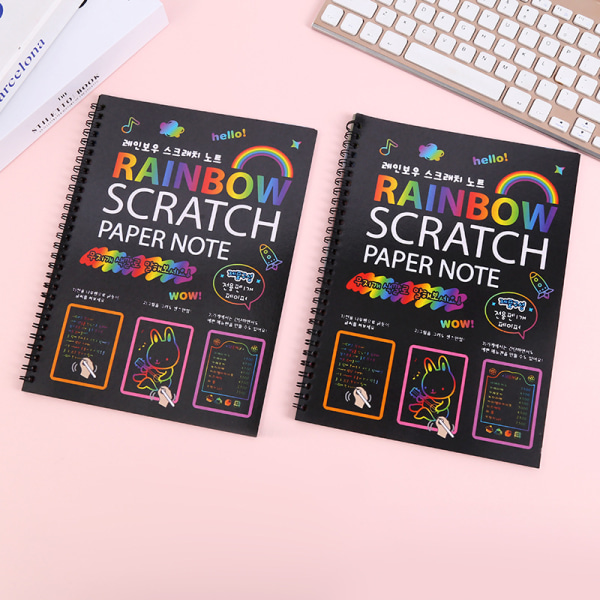 2 delar Stor Scratch Book Barns DIY Colorful Scratch Pain