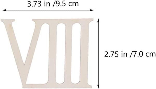 24 stykker / 2 sett Ubehandlede trebokstaver romerske tall tre C