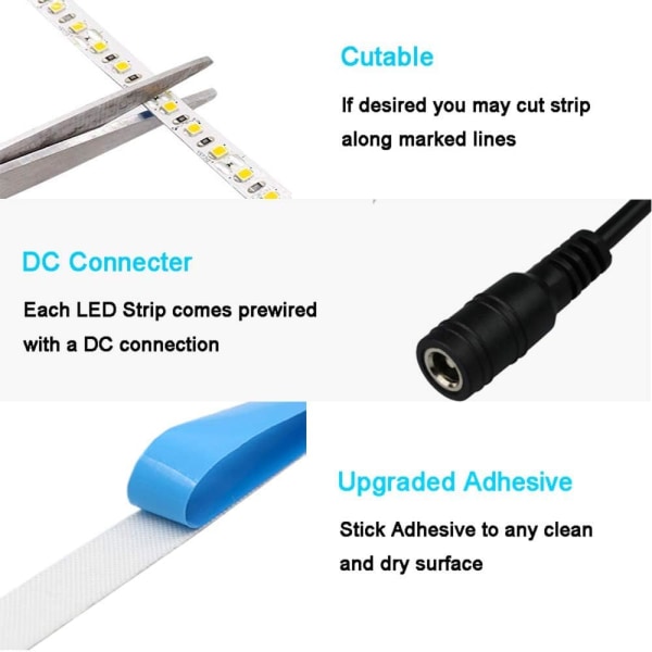 5m 120 LED-ljuslist med flexibelt hölje 3000K (varmvit) Låg