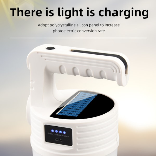 Ny solcellsladdad lampa, nattmarknadslampa, golvlampa, led utomhus