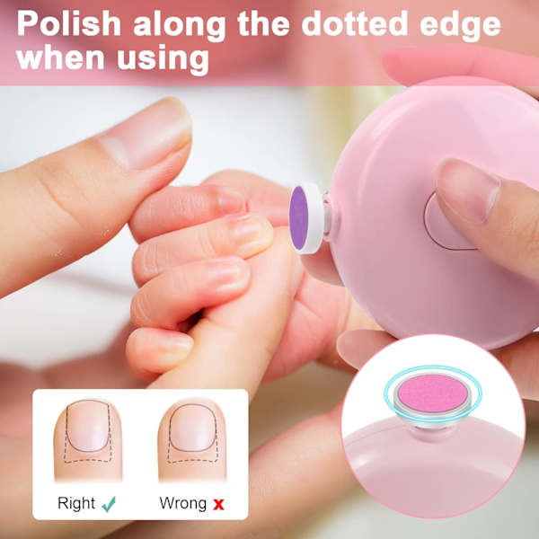 Elektrisk Baby Nagelfil, Batteridriven Baby Elektrisk Nagelklippare