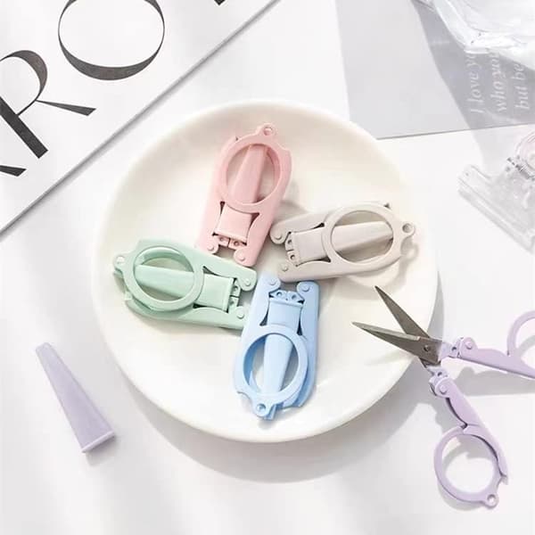5-pack Pastel Mini Vikbara Saxar med Säkerhetslock Små Teles DXGHC