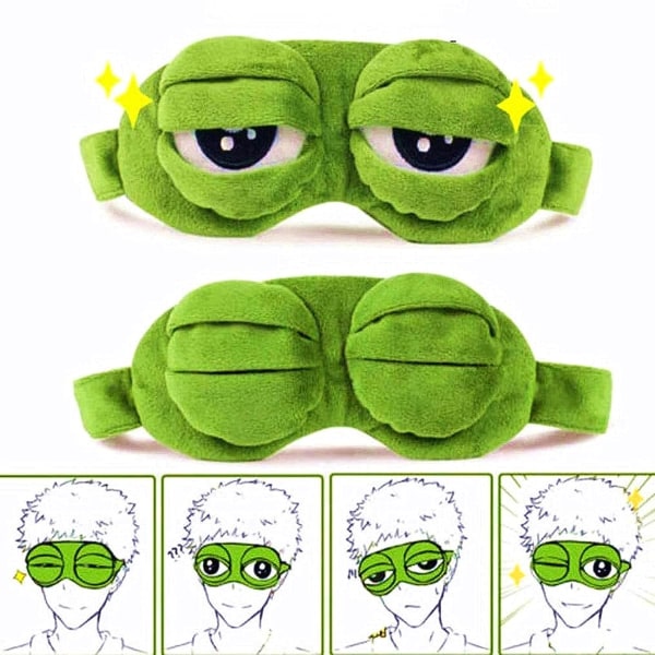 2st Sleep Mask Eye Mask, Sad Frog Cute Shading, Soft and Comf