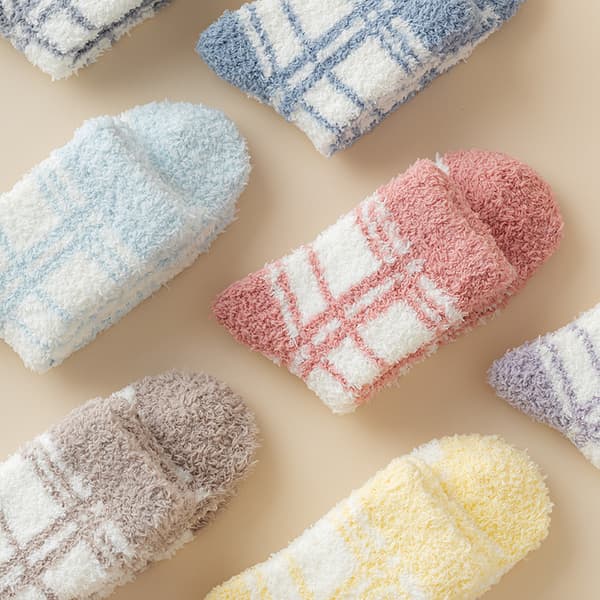 9 par korallfleece gulvsokker for kvinner vår, høst og vinter