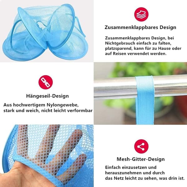 Sæt med 3 Mesh Opbevaringskasser, 3-lags Sammenklappelig Net Opbevaring Spa