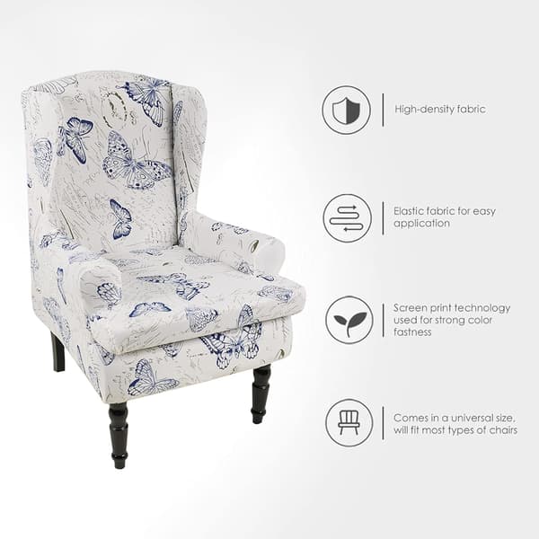 Vinge-stoltrekk i stretch-spandex, Wingback-stoltrekk, Sofa