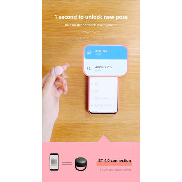 1 stk. fjernbetjening app sidevender, rullering, Bluetooth kamera videooptagelse fjernudløser, slikfarvet silikone