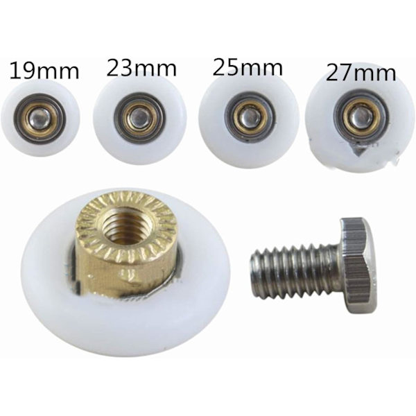 4 stk Dusjdør Rulleerstatning 7/8\" Bad Pot Glass Slidi