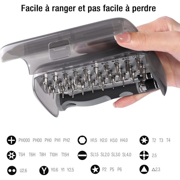 Presisjonsskrutrekkersett 32 ​​i 1 - Mini magnetisk skrutrekker S