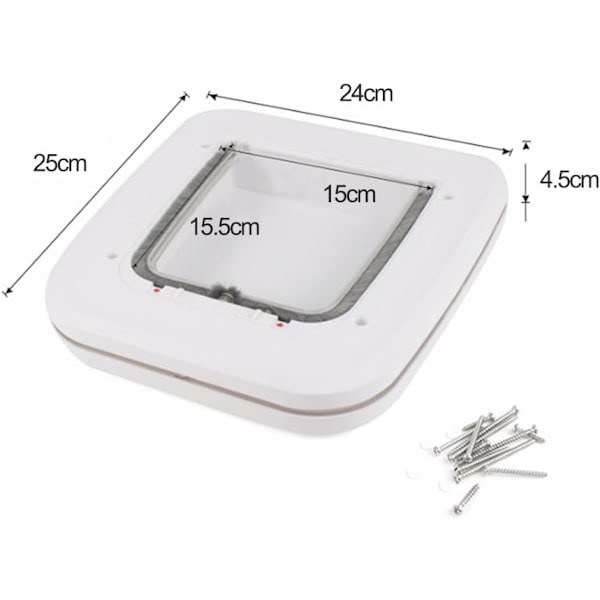 Microchip-styrd kattlucka med 4 positioner, låsbar kattlucka för DXGHC