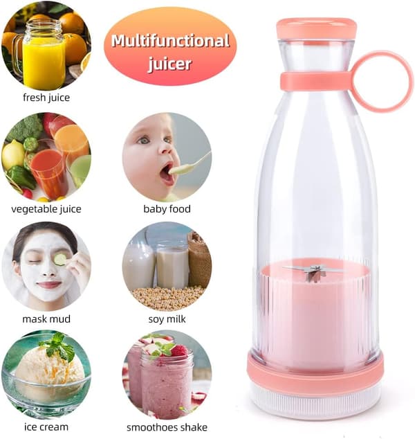 Bærbar Blenderflaske, USB Ladbar Mini Multifunksjonell Blender