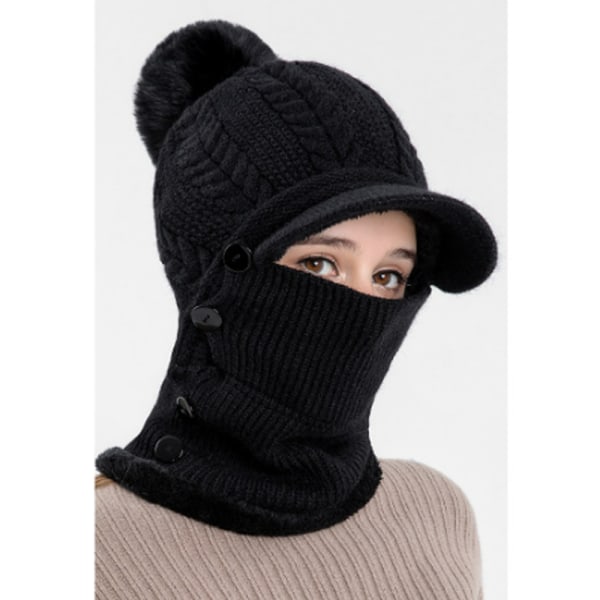 Damer Enkelt Slouchy Fleece Beanie Hat Halsklæde Maske Varmt Vinter