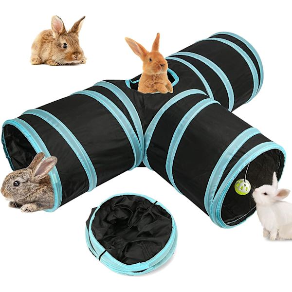 1 Stykke Pet Tunnel, Foldbar 3 Vejs, Kanin Skjulested Lille Dyr