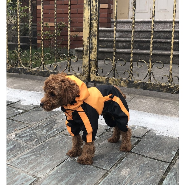 Medium Dog Raincoat - Hund Regnjacka med justerbar dragsko - W